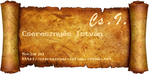 Cseresznyés István névjegykártya